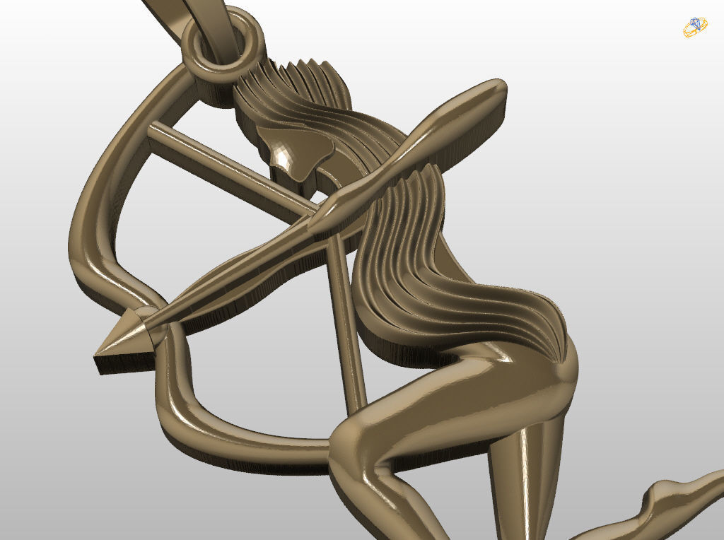 Sagittarius Zodiac Pendant 3D print model_7
