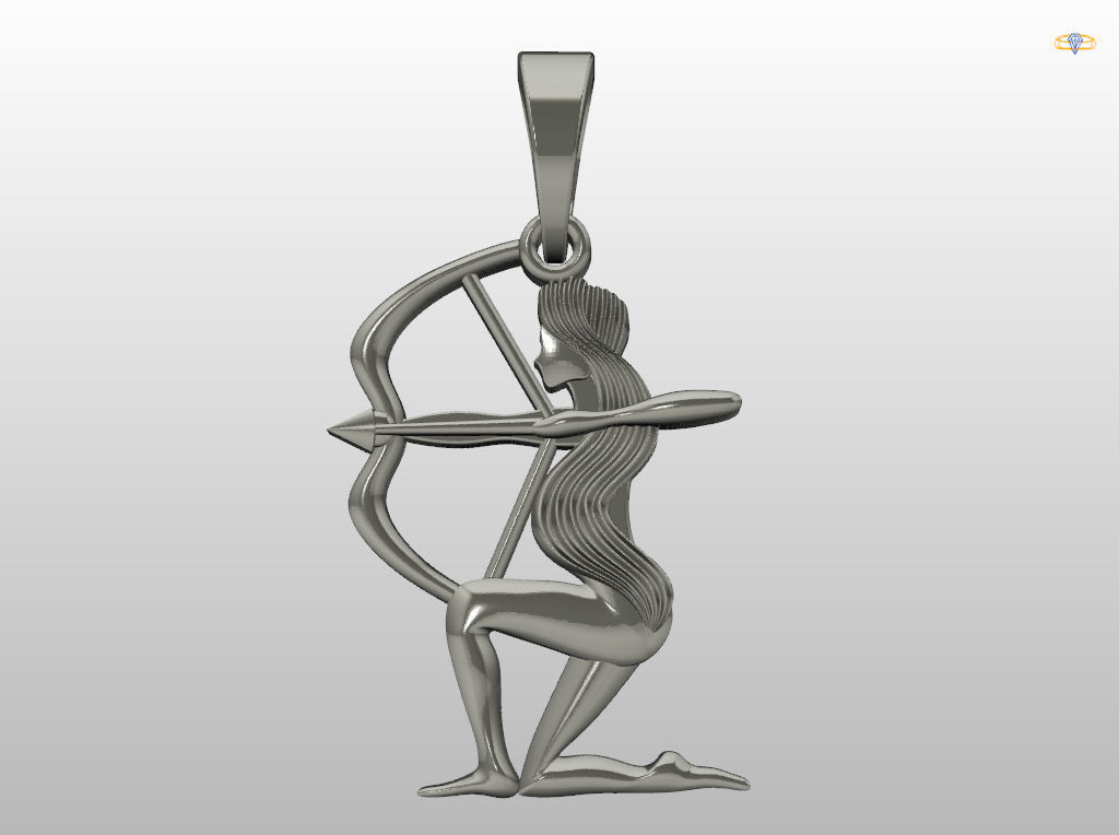 Sagittarius Zodiac Pendant 3D print model_20