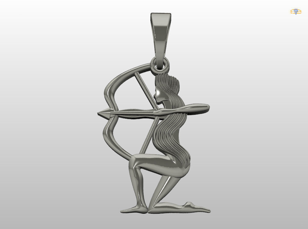 Sagittarius Zodiac Pendant 3D print model_15