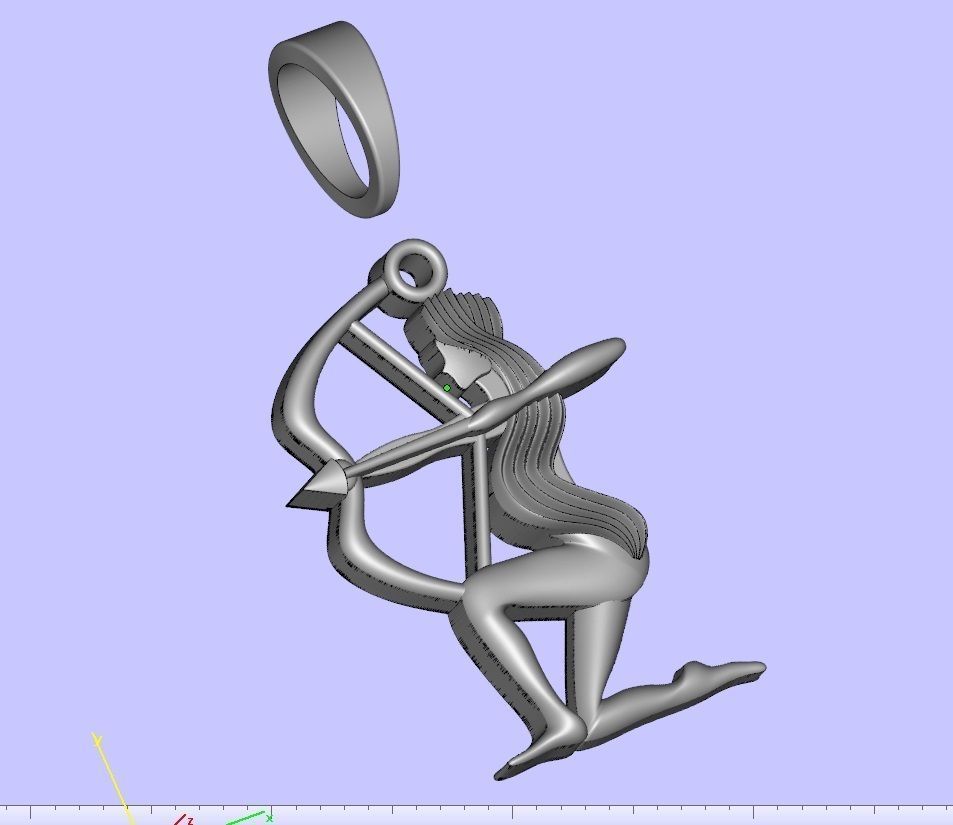 Sagittarius Zodiac Pendant 3D print model_3