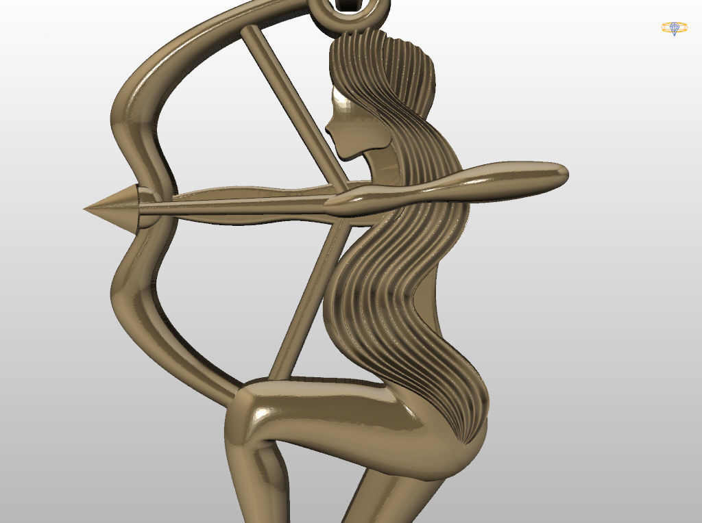 Sagittarius Zodiac Pendant 3D print model_8