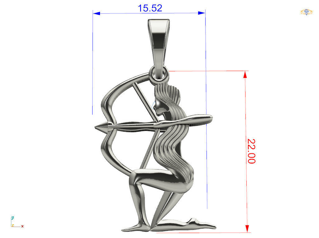 Sagittarius Zodiac Pendant 3D print model_25