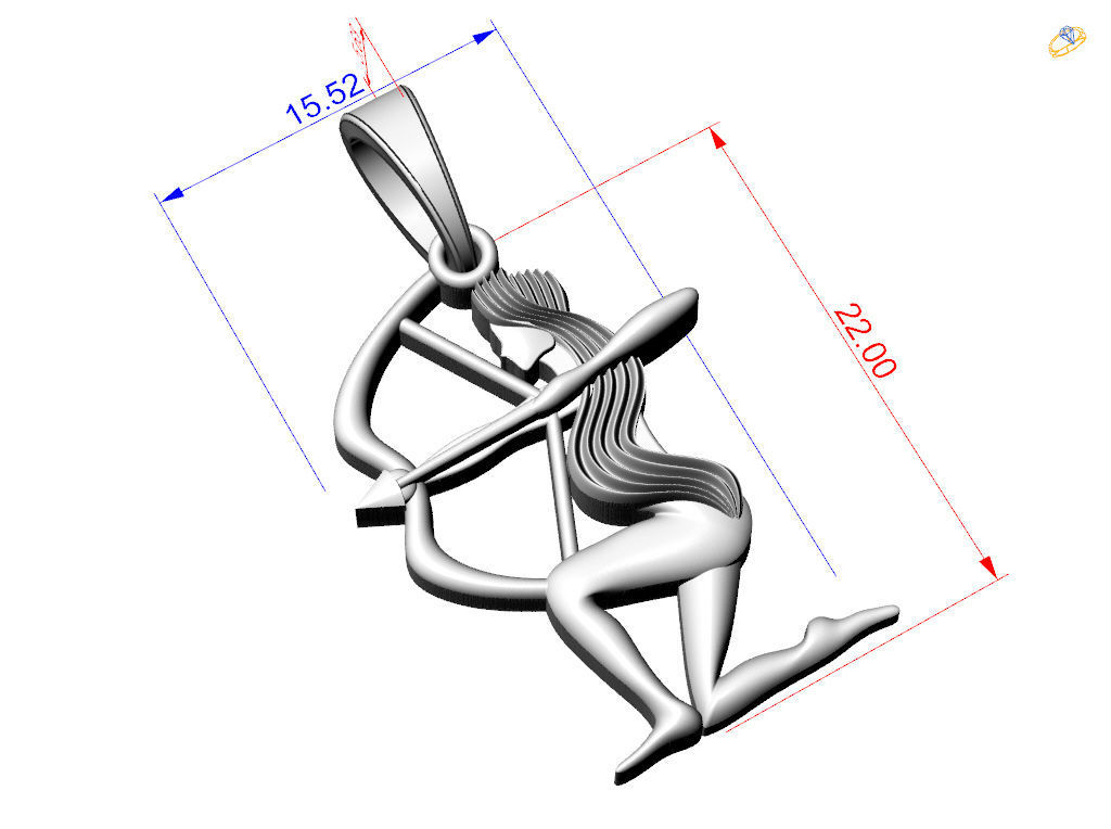 Sagittarius Zodiac Pendant 3D print model_6