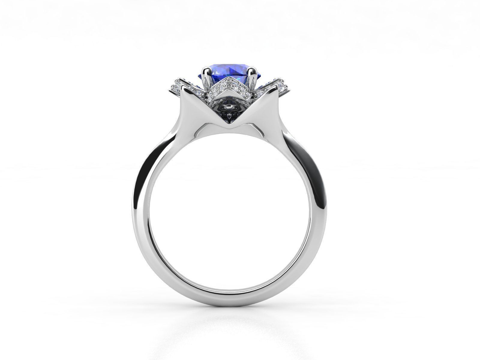 Lotus ring  3D print model_3