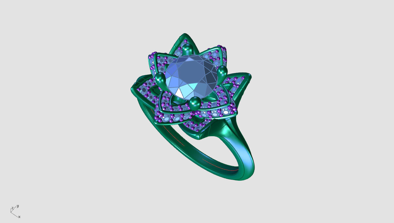Lotus ring  3D print model_5