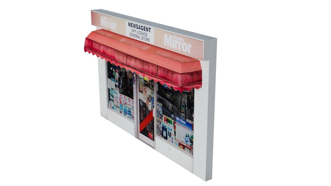 Storefront Shopfront Starbucks Coffee Shop Retail City Low-poly 3D model_2