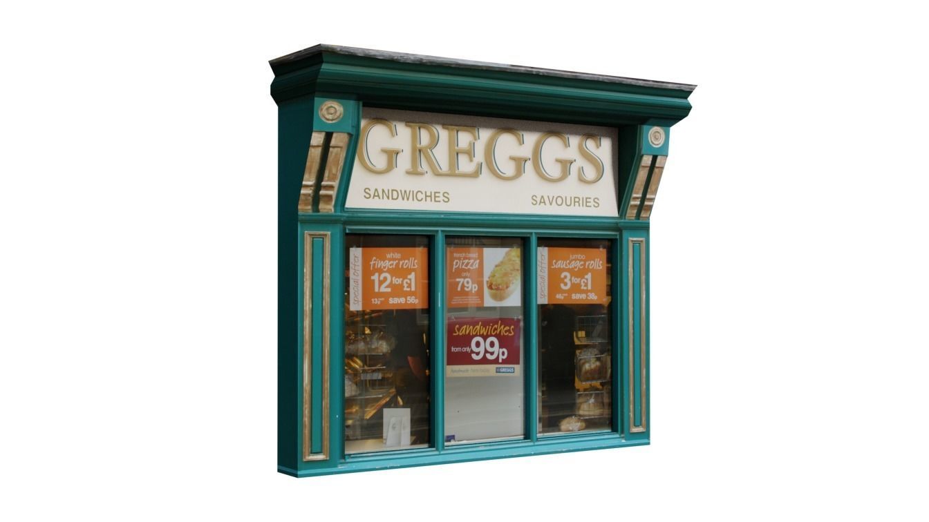 Storefront Shopfront Starbucks Coffee Shop Retail City Low-poly 3D model_7