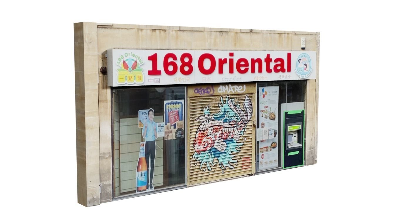 Storefront Shopfront Starbucks Coffee Shop Retail City Low-poly 3D model_4