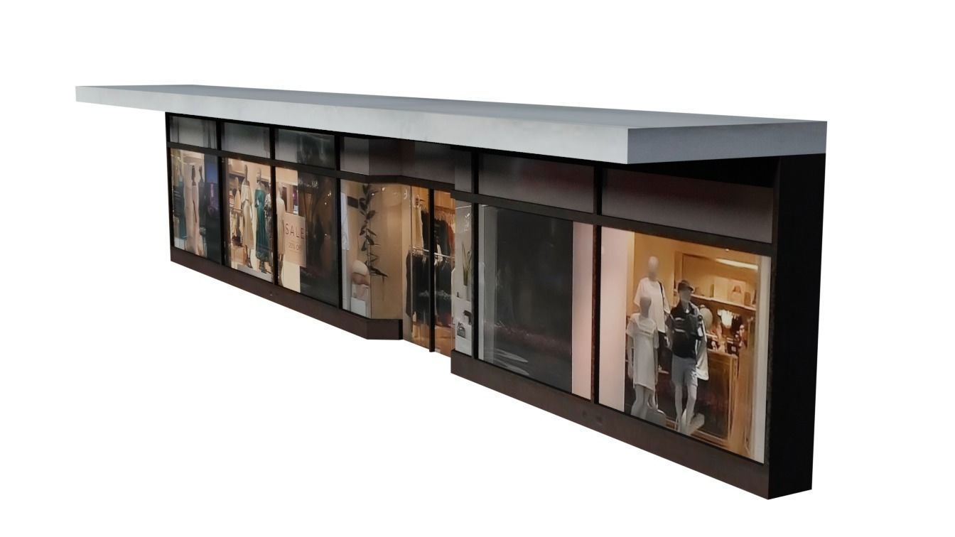 Storefront Shopfront Starbucks Coffee Shop Retail City Low-poly 3D model_11