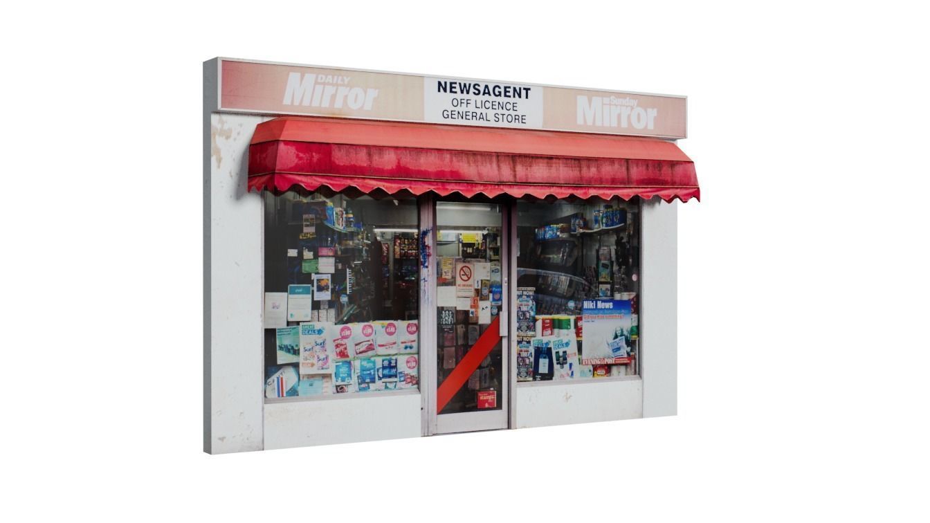 Storefront Shopfront Starbucks Coffee Shop Retail City Low-poly 3D model_1