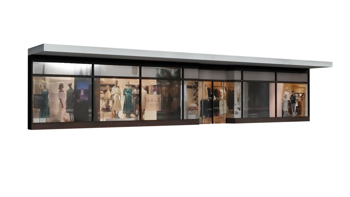 Storefront Shopfront Starbucks Coffee Shop Retail City Low-poly 3D model_10