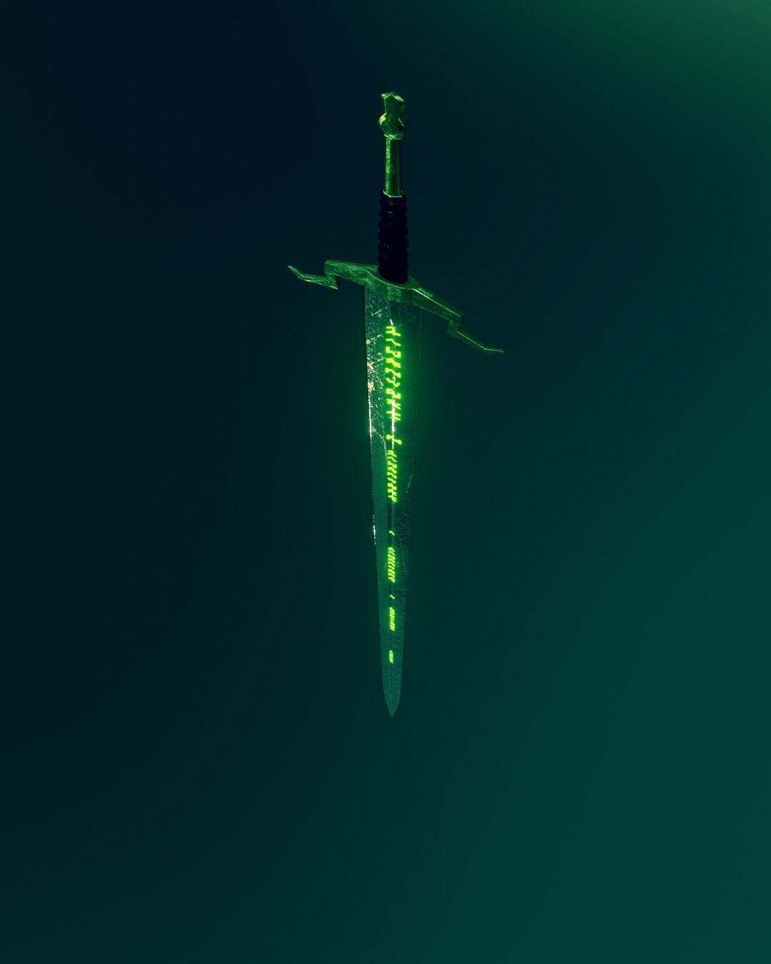 Legendary sword Low-poly 3D model_4