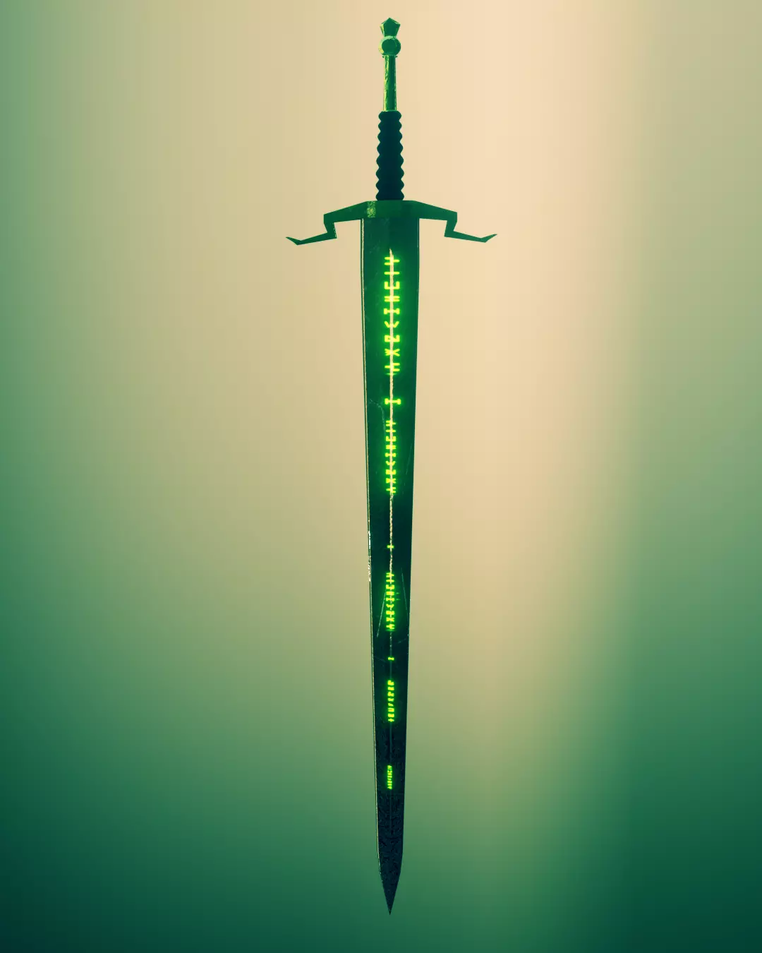 Legendary sword Low-poly 3D model_0