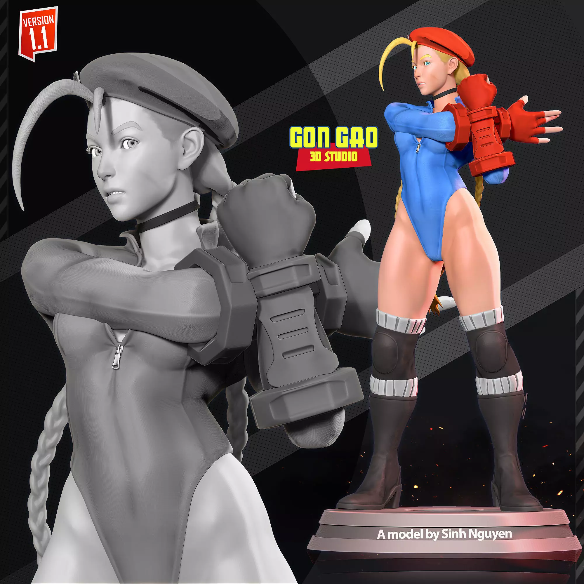 Blue Cammy - Street Fighter 3D print model_0