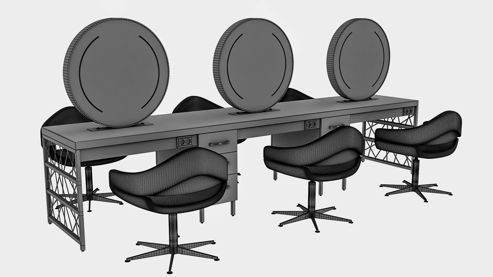 hair table green gold 3D model_35