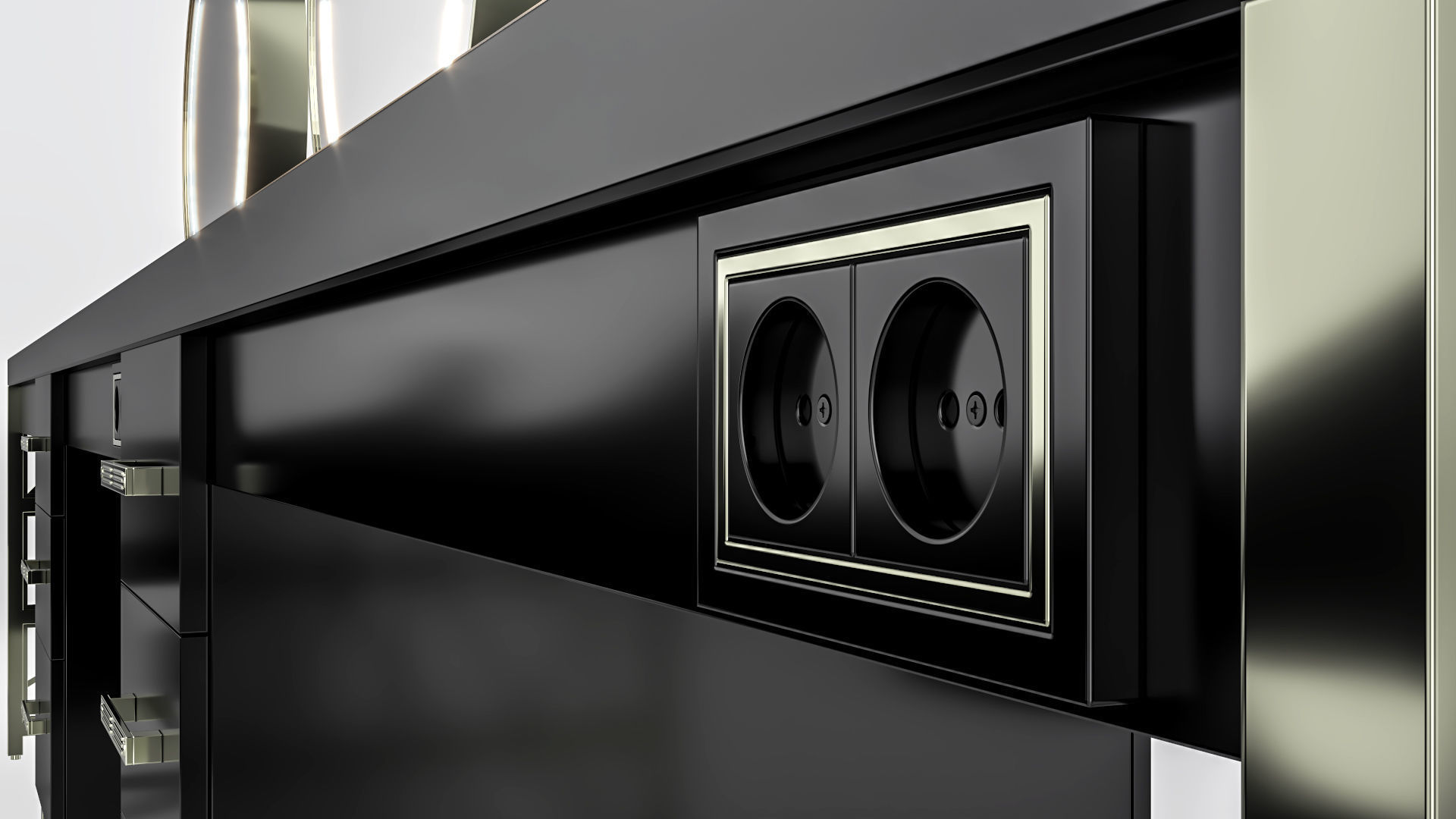 hair table green gold 3D model_68