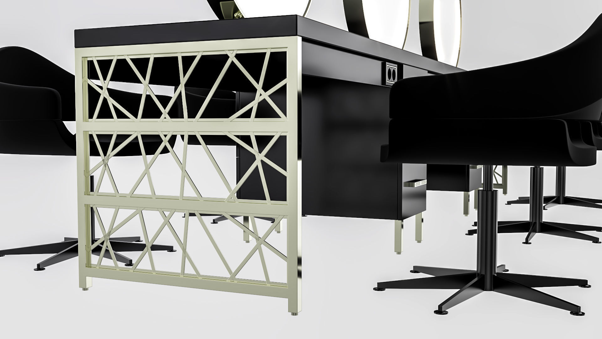 hair table green gold 3D model_95