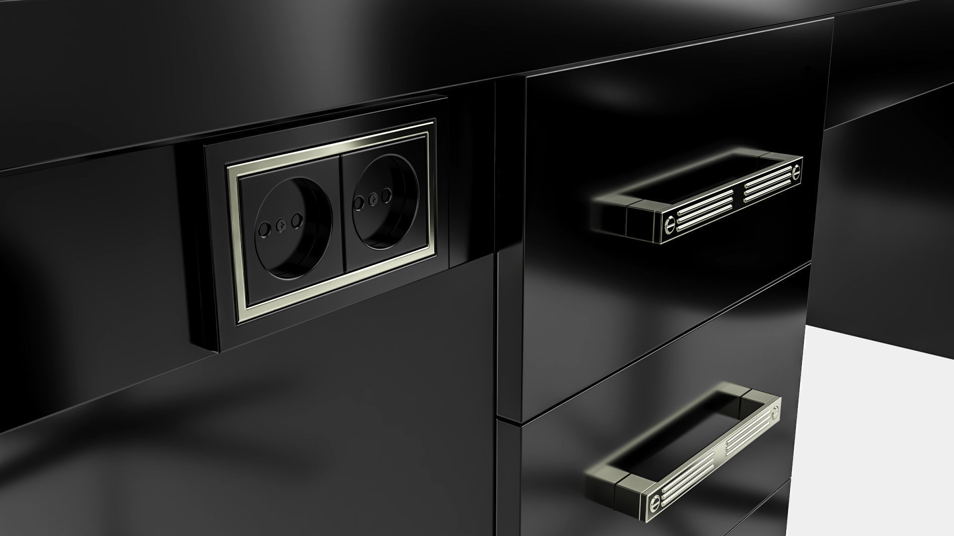 hair table green gold 3D model_66