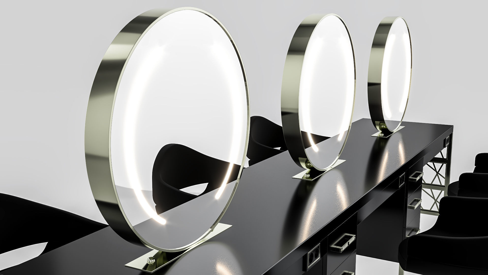 hair table green gold 3D model_46