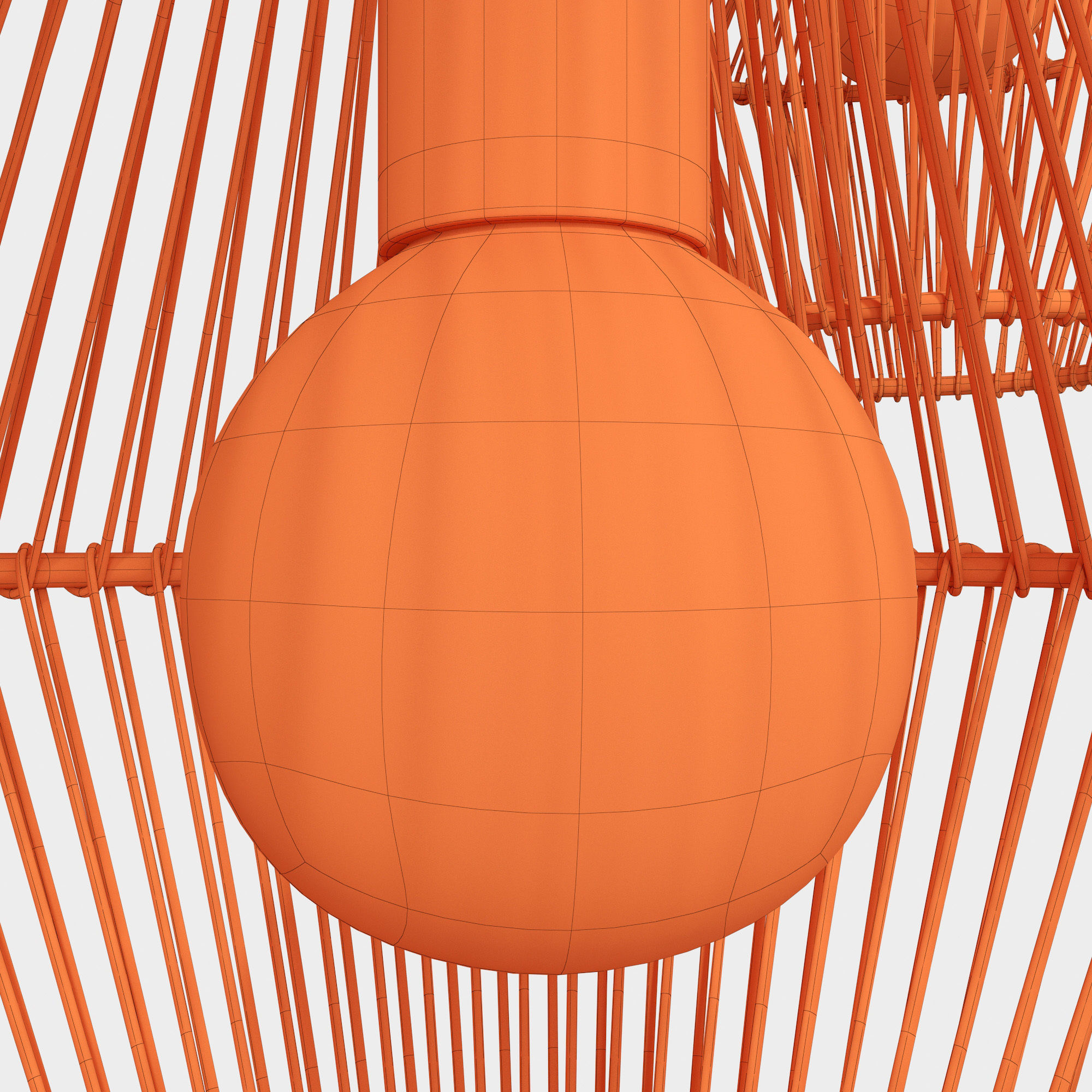 Lamp wood rattan wicker Cone 3D model_18