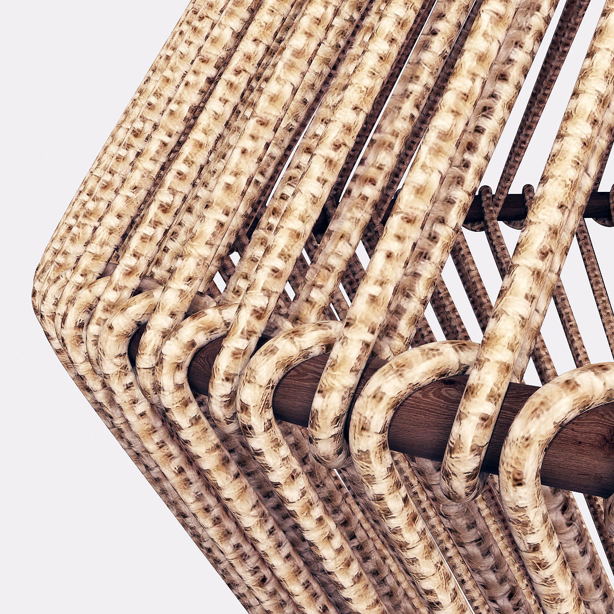 Lamp wood rattan wicker Cone 3D model_9