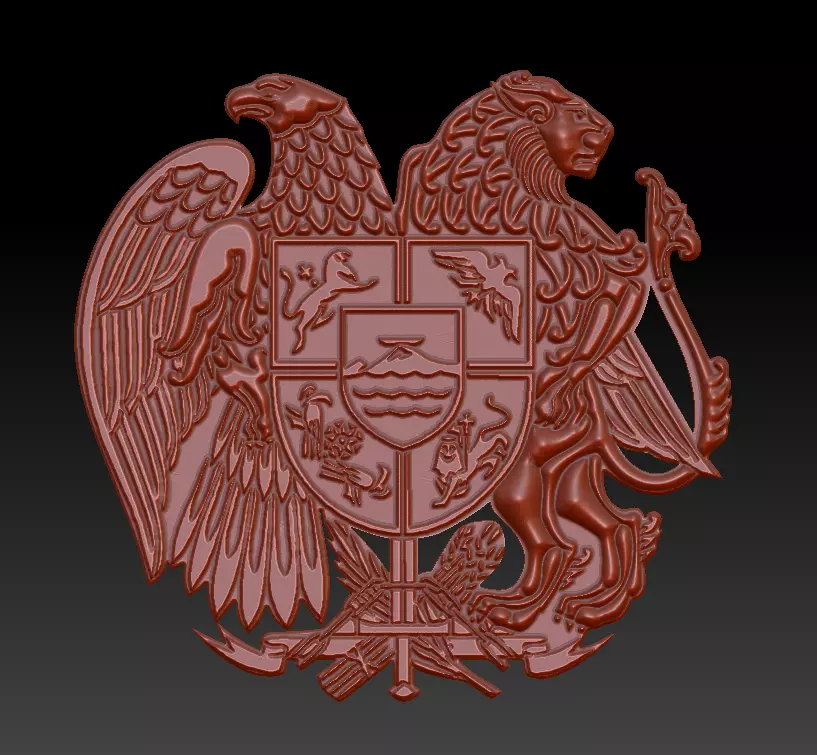 Armenian coat of arms 3D print model_0