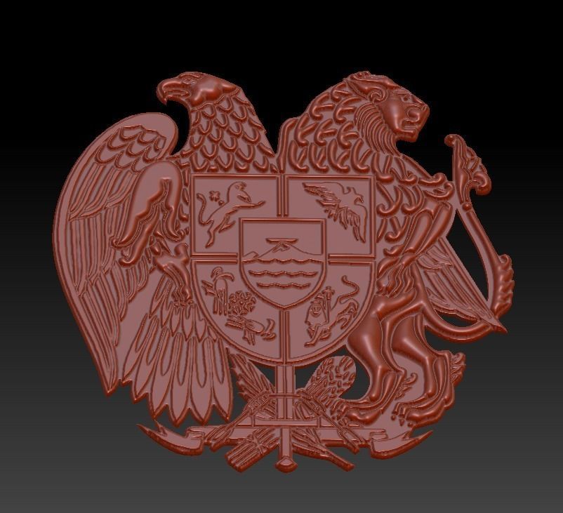 Armenian coat of arms 3D print model_1