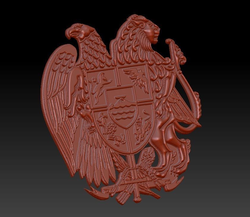 Armenian coat of arms 3D print model_2