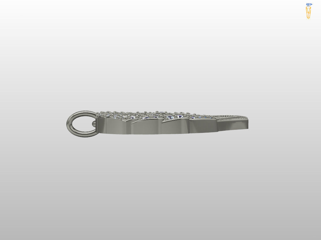 Angel wings love  pendant 3D print model_11