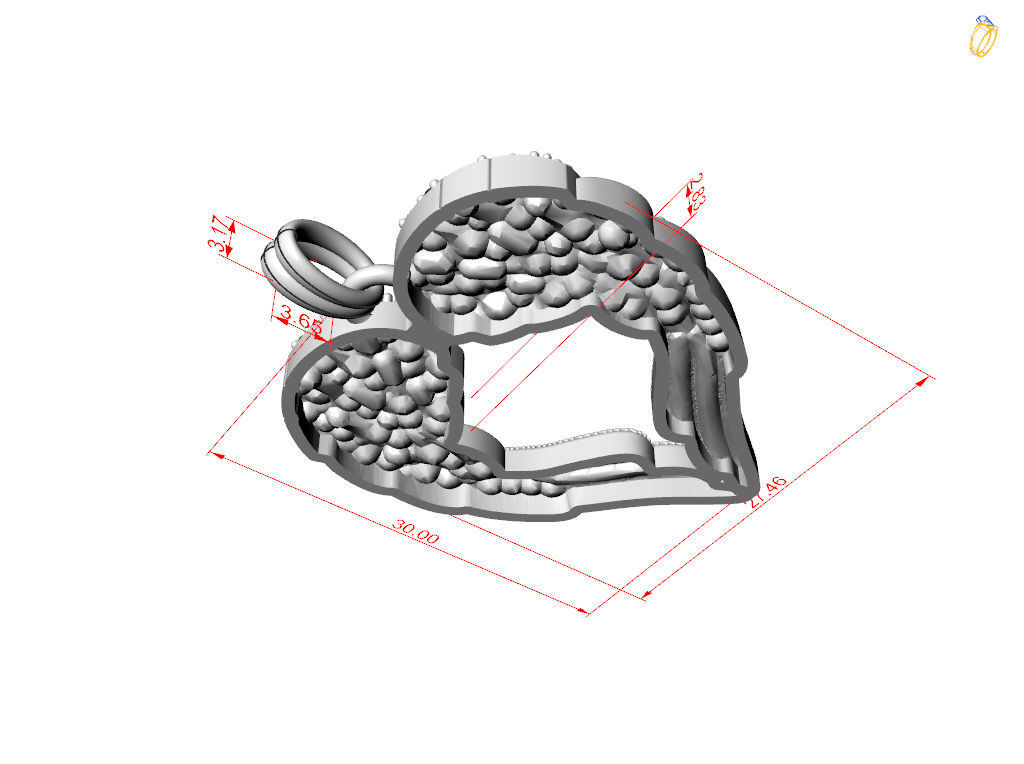 Angel wings love  pendant 3D print model_13
