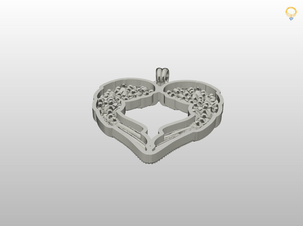 Angel wings love  pendant 3D print model_10