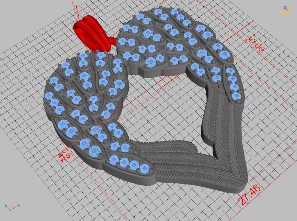 Angel wings love  pendant 3D print model_25