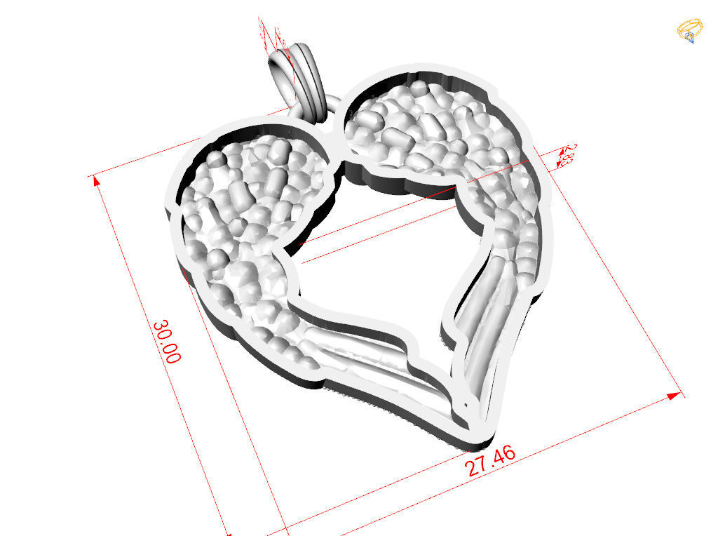 Angel wings love  pendant 3D print model_5