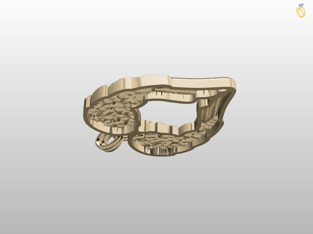 Angel wings love  pendant 3D print model_20