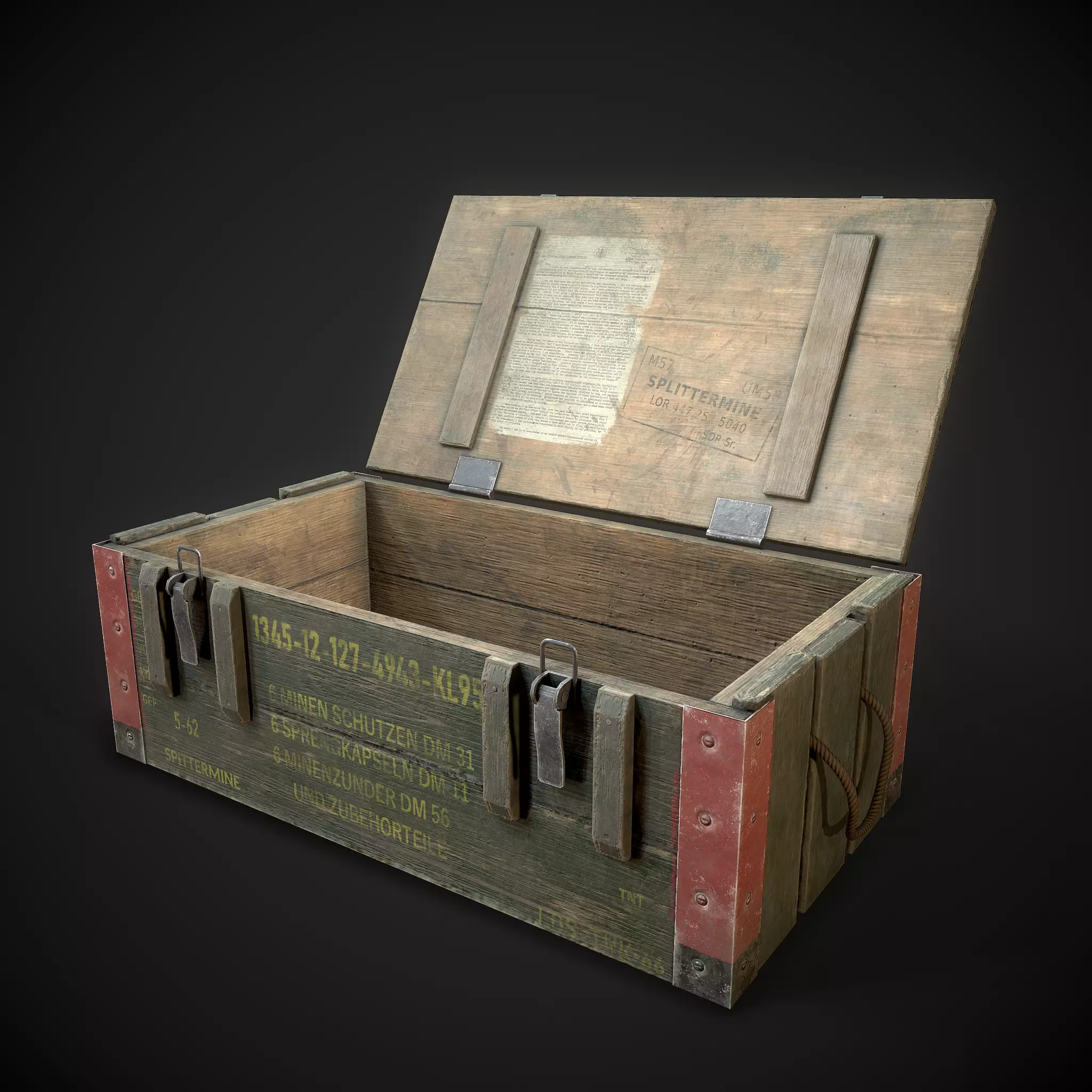 Wooden Crate Low-poly 3D model_0