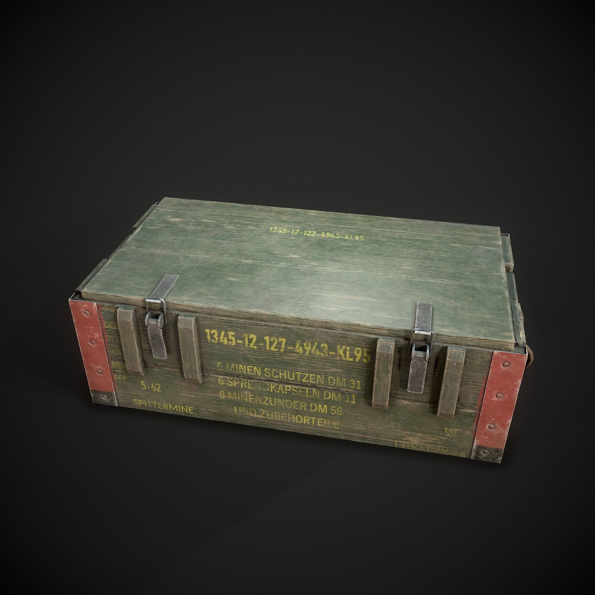 Wooden Crate Low-poly 3D model_4