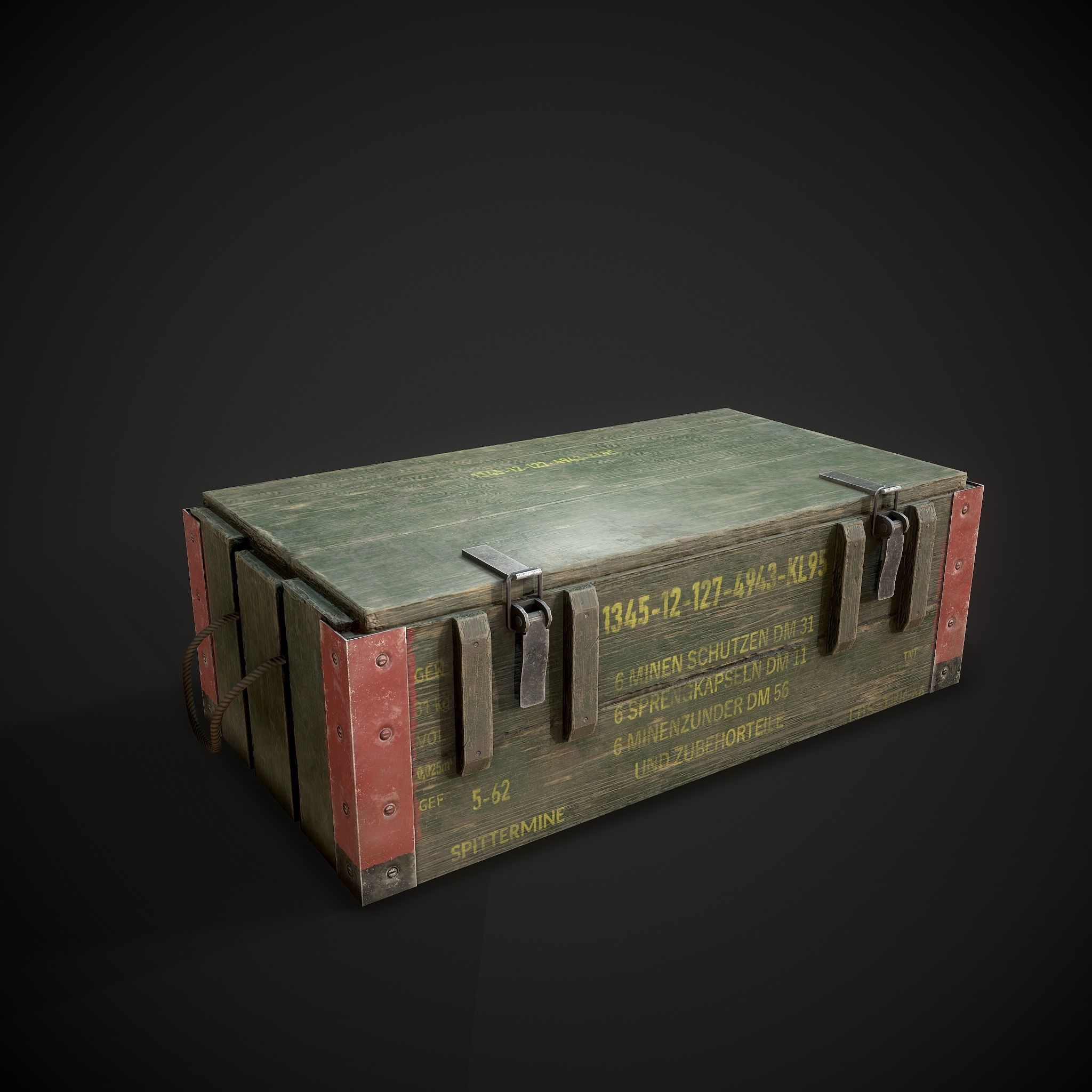 Wooden Crate Low-poly 3D model_5