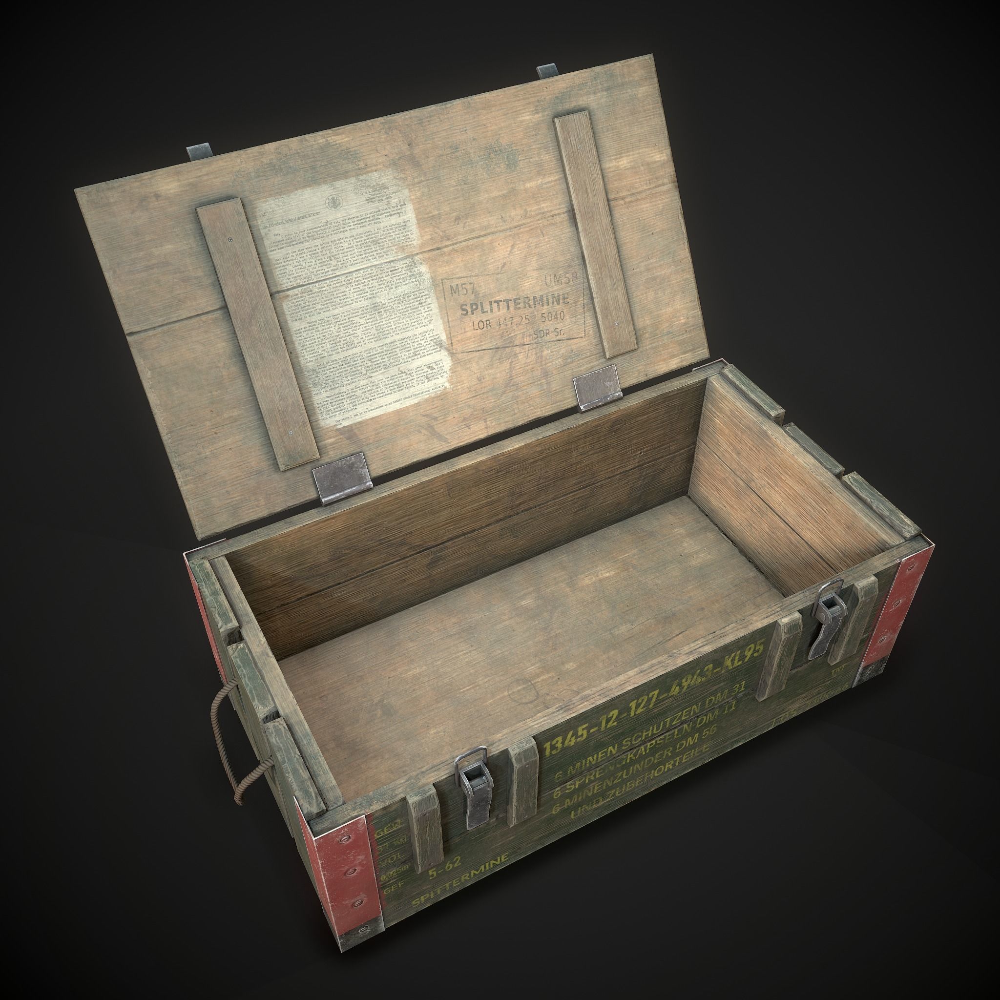 Wooden Crate Low-poly 3D model_2