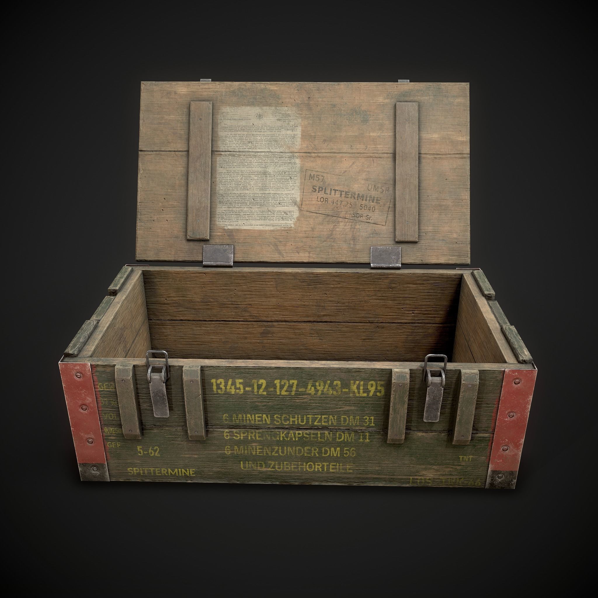 Wooden Crate Low-poly 3D model_3
