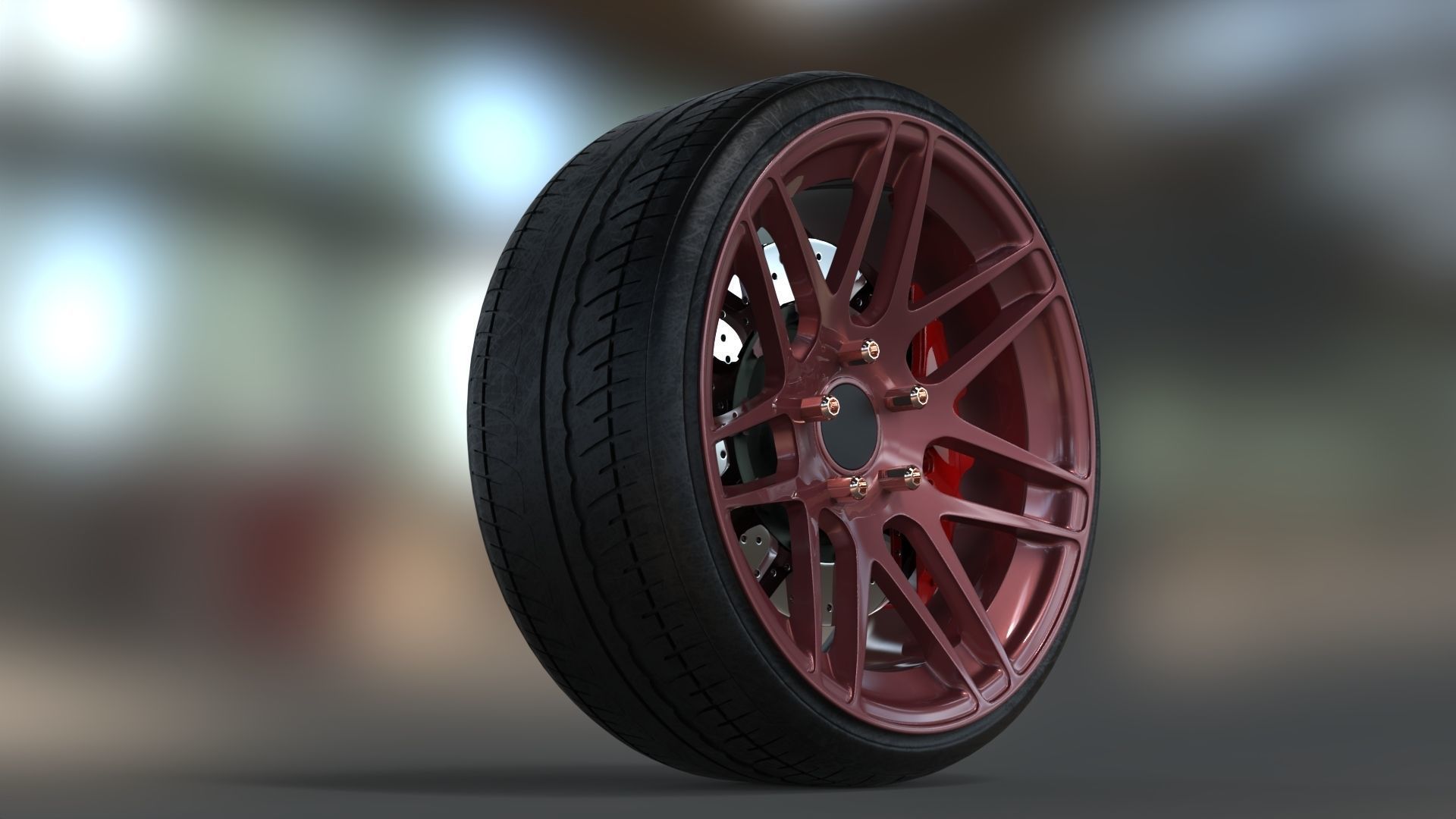rims und tire supercar tuning 3D model_2
