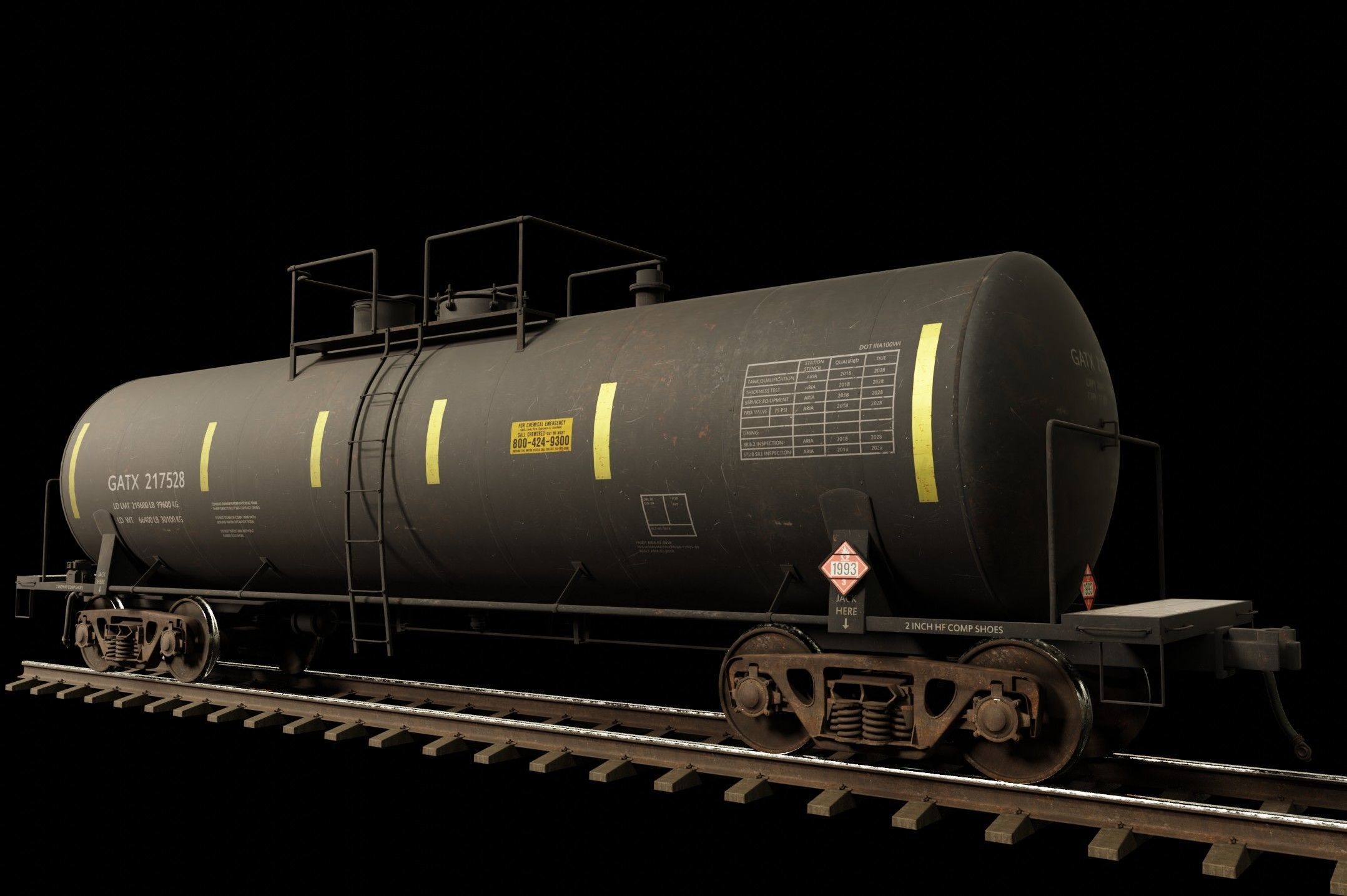 Railway Tank Car 3D model_3