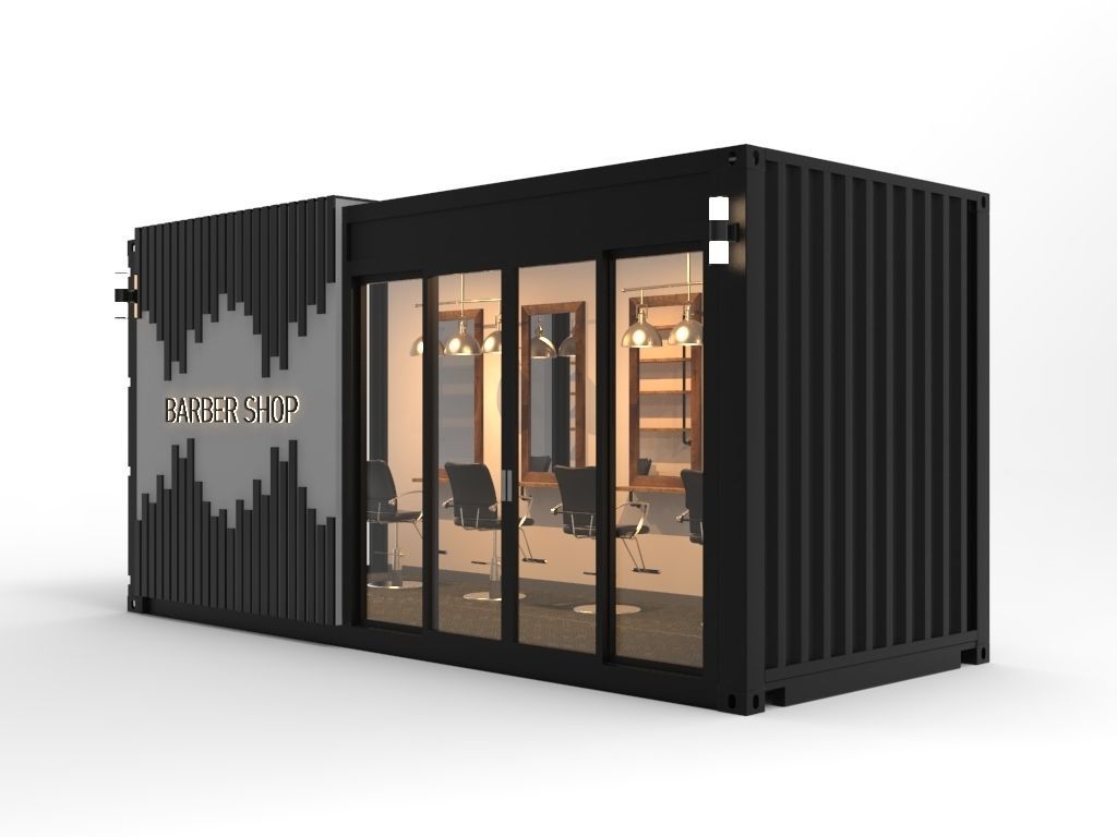 Barber Shop Container  3D model_2