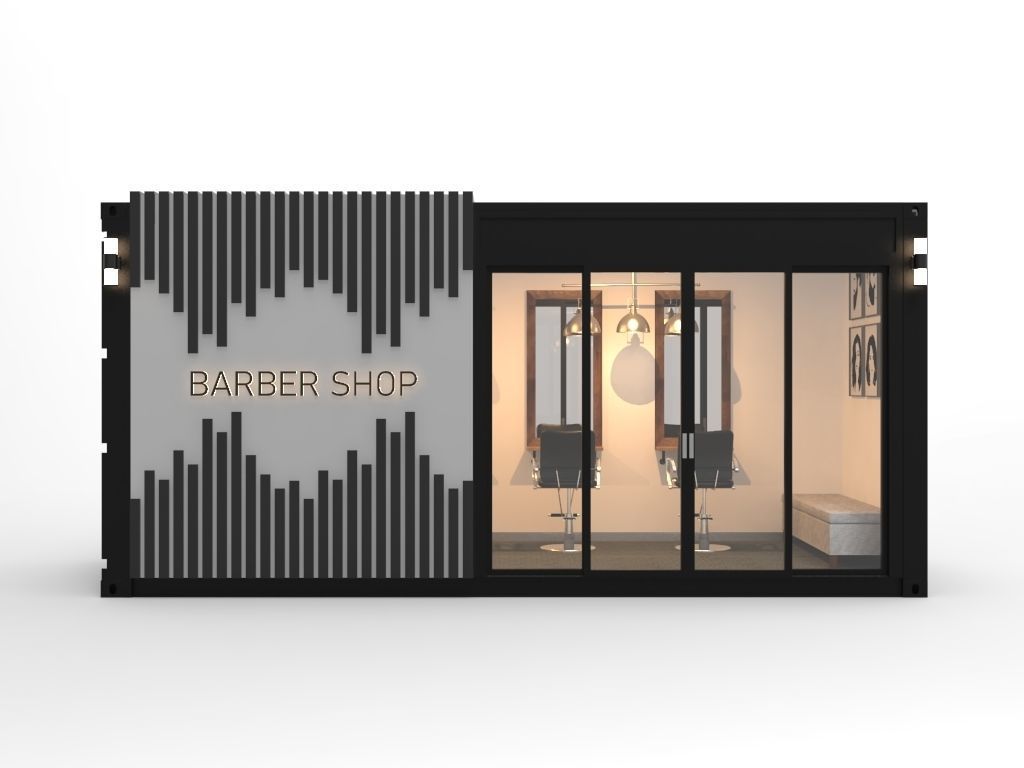 Barber Shop Container  3D model_1