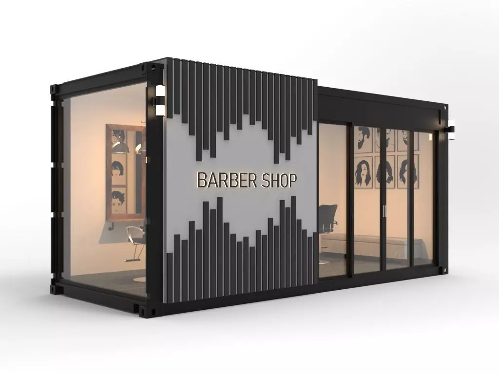 Barber Shop Container  3D model_0