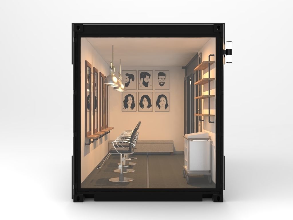 Barber Shop Container  3D model_3