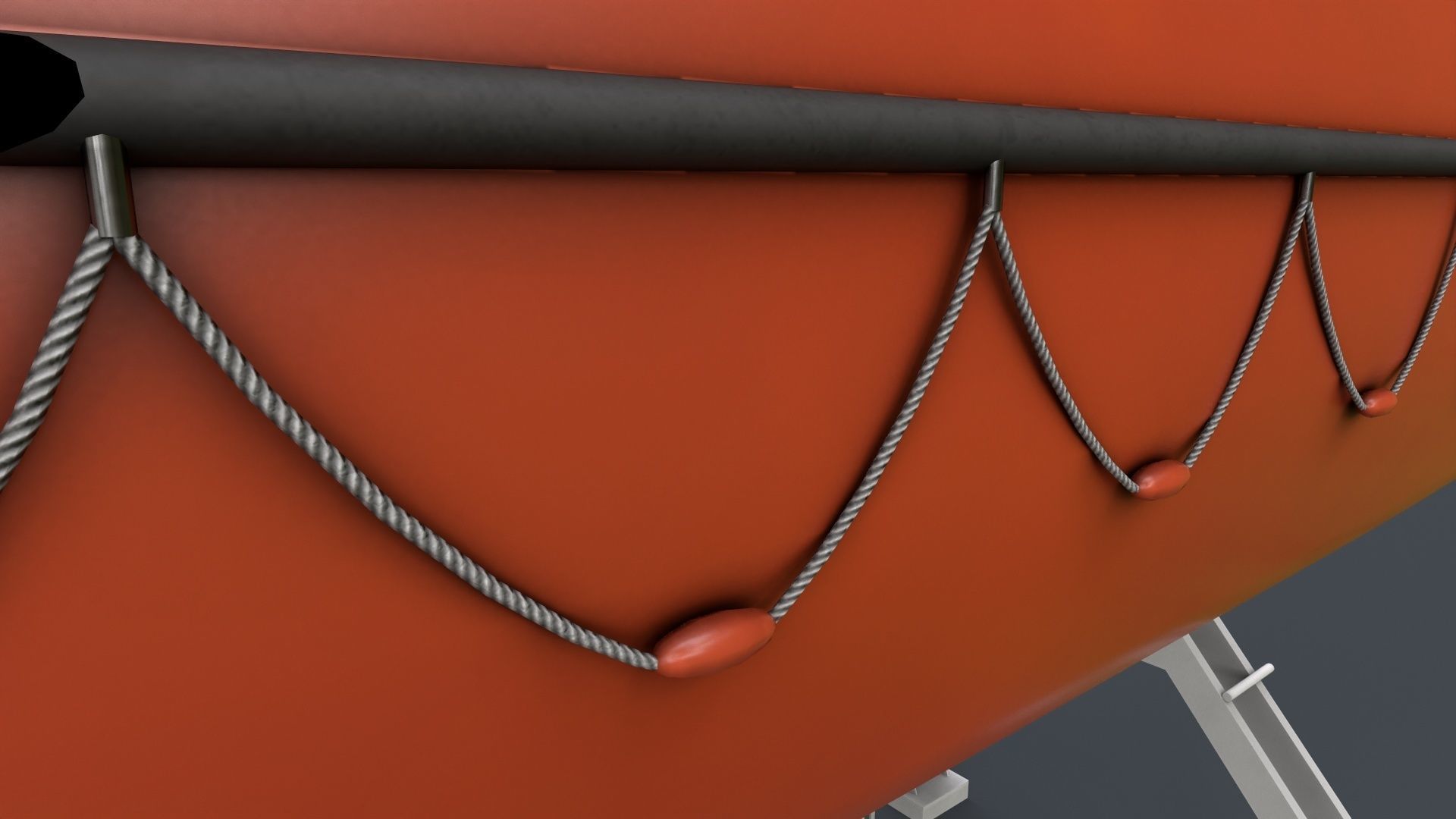 Ship Davit With Rescue Boat Low-poly 3D model_12