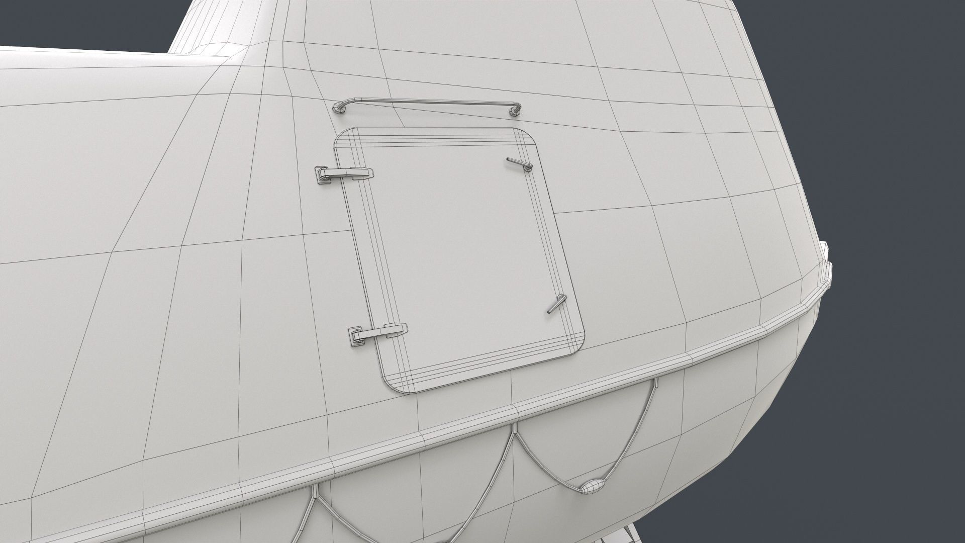 Ship Davit With Rescue Boat Low-poly 3D model_21