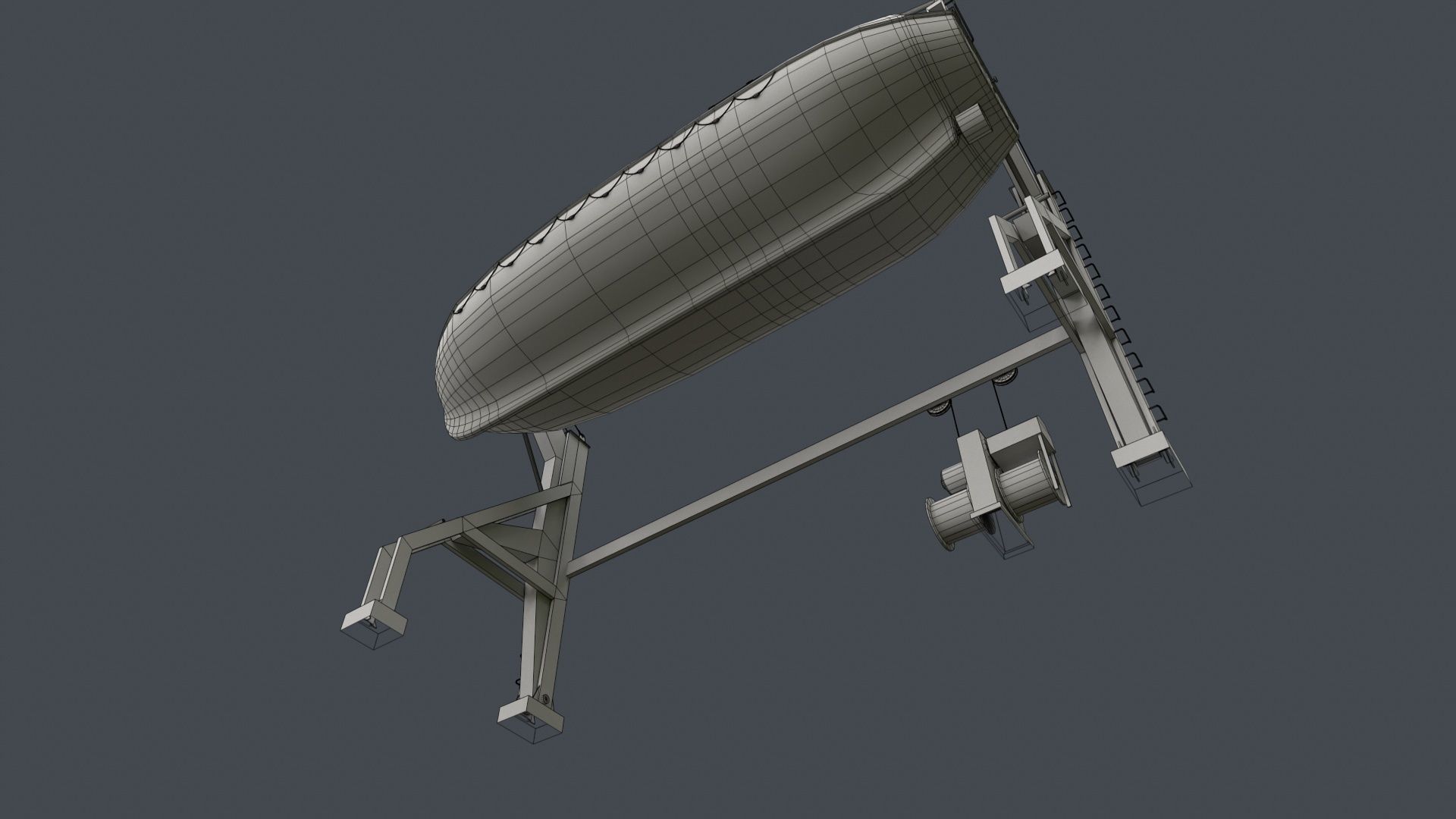 Ship Davit With Rescue Boat Low-poly 3D model_19