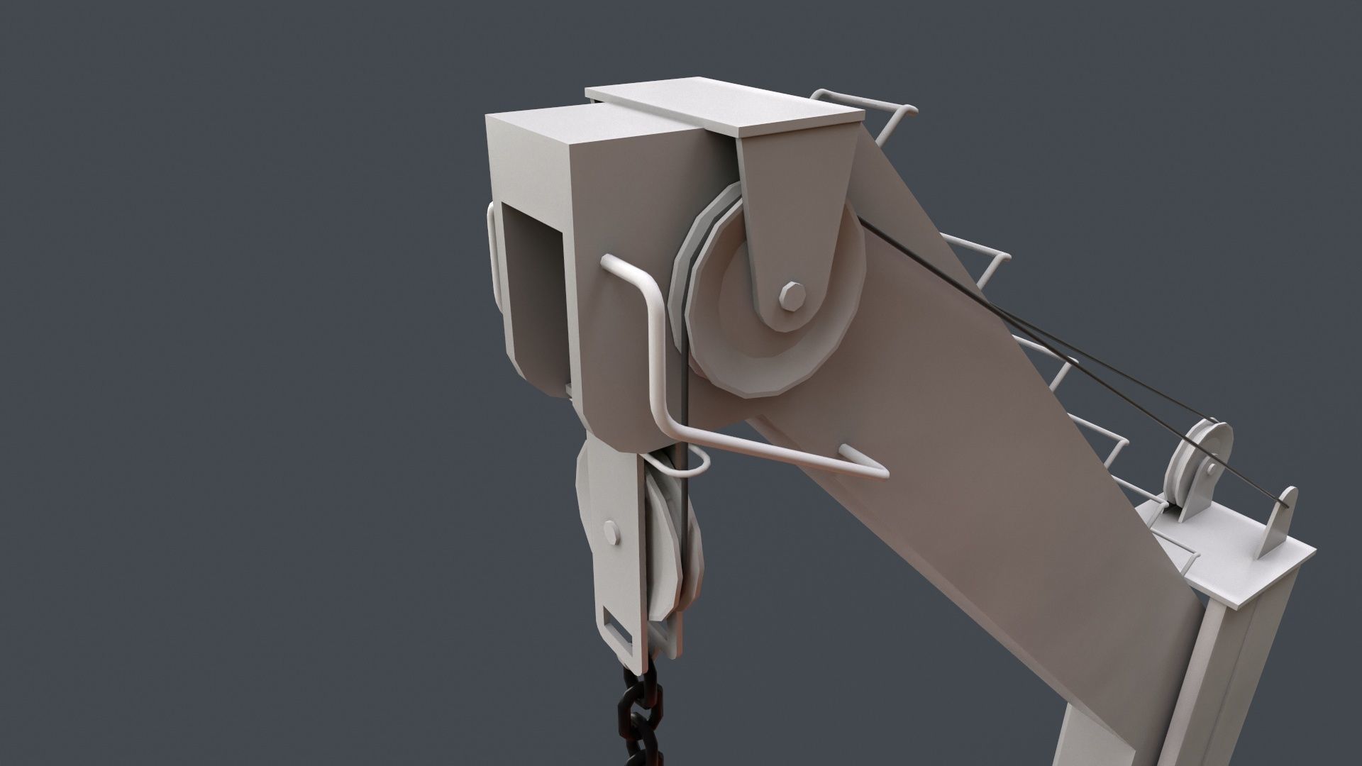 Ship Davit With Rescue Boat Low-poly 3D model_10