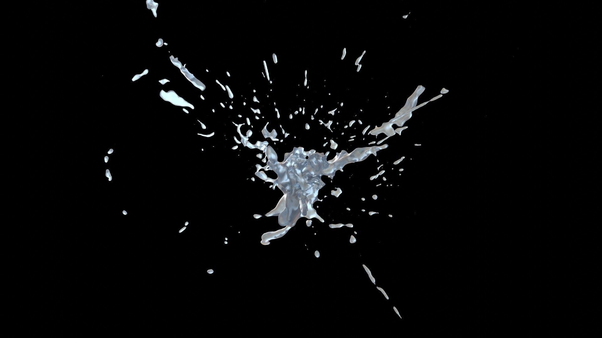 Splash 1 Low-poly 3D model_5